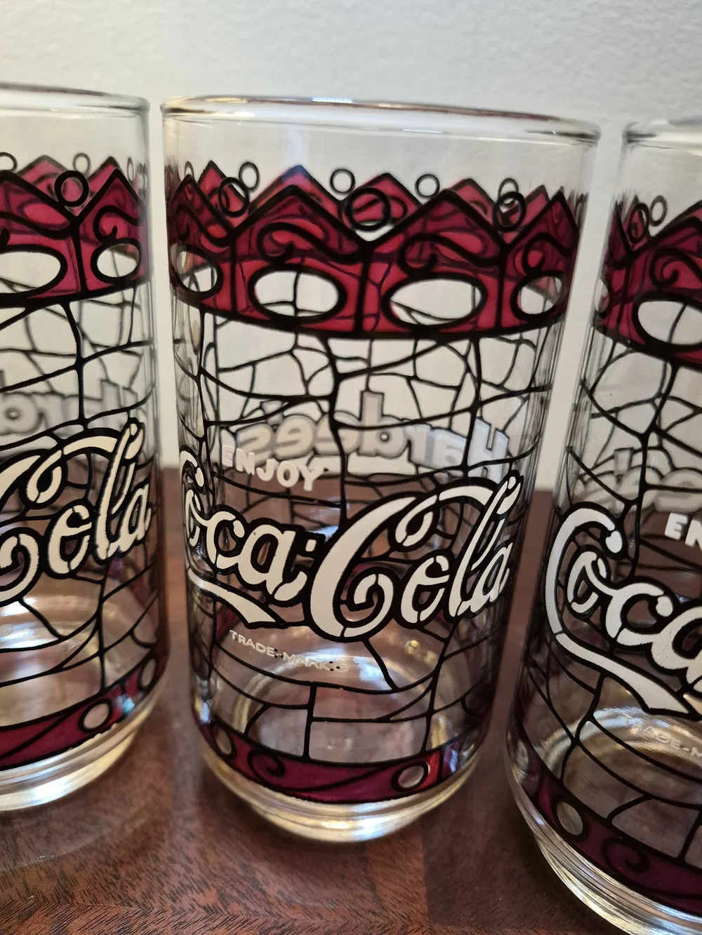 Vintage Coca Cola Clear Glasses with‎ Hardees On Side And Coca Cola  - Set of 4